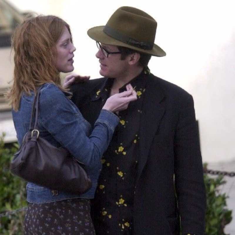 James Spader and Leslie Stefanson locking eyes with each other.